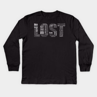 LOST Quotes // Classic Drama Tv Show, Sci-Fi, Geek Kids Long Sleeve T-Shirt